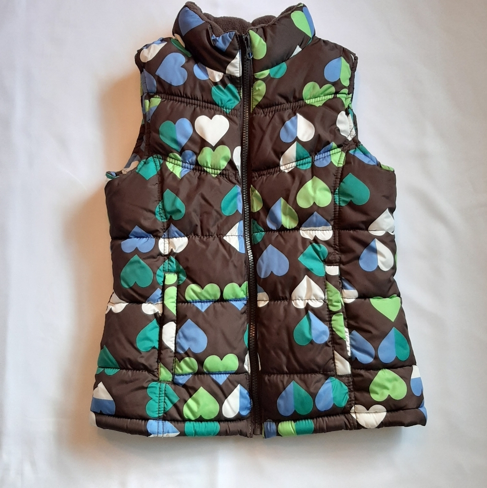 Thick Sleeveless Vest/puffer with blue/green heart